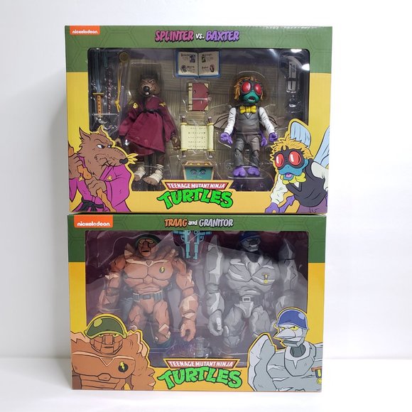 NECA TMNT Bundle Splinter Vs Baxter - Traag & Granitor 2-Pack Action Figures New